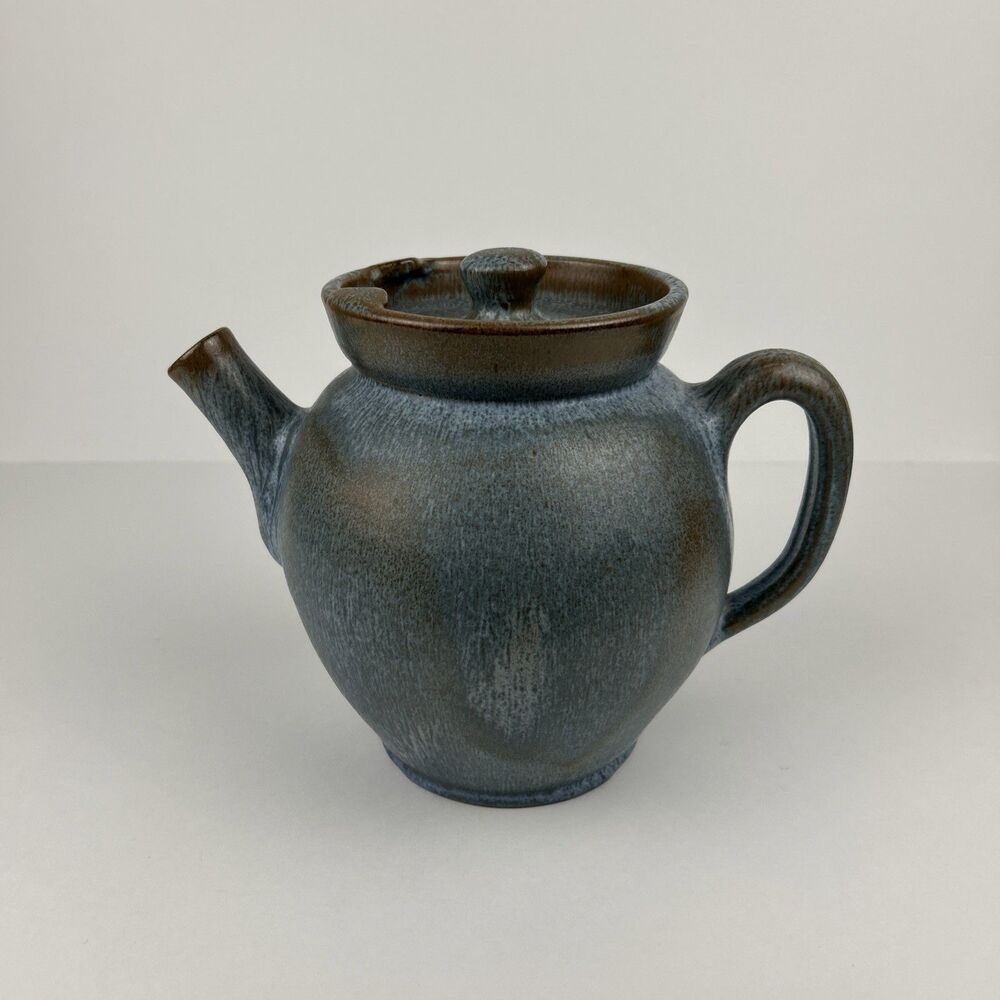 Hand Crafted teapot short spout round Asian inspired Pottery
